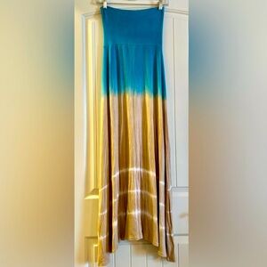 68# LIFE - Chic Teal and Beige Maxi Skirt/Dress